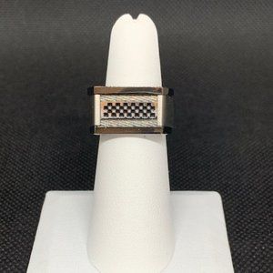 RS Covenant #2351 Men's Multi Color Stainless Steel and Graphite Ring Size 8